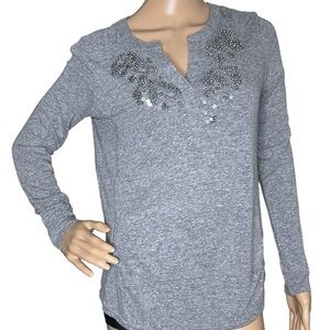 Anthropology Akemi + Kin sequin LS tee, small